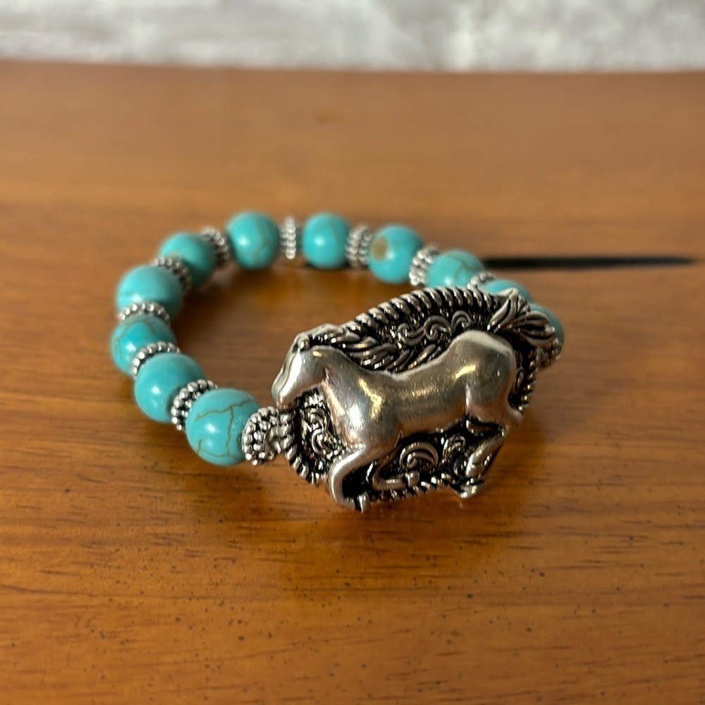Western Turquoise Stretchy Bracelet